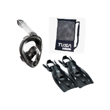 Tusa Full Face Mask, Fins & Mesh Bag Combo Package Set