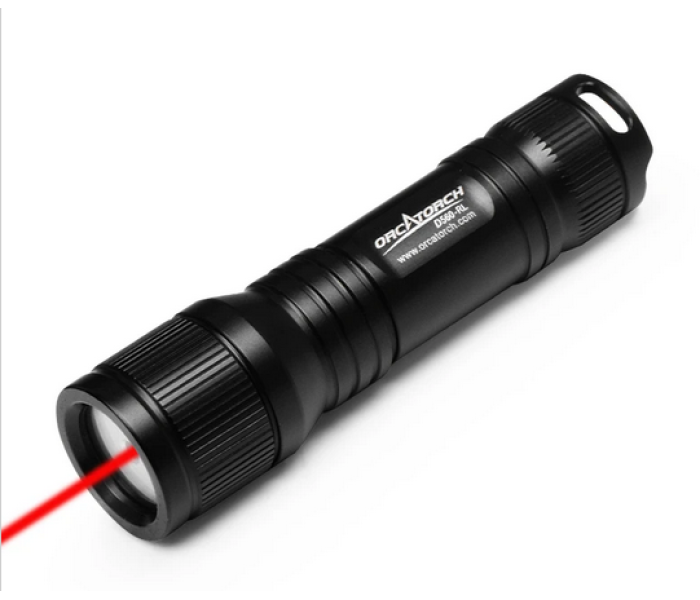 OrcaTorch D560-RL Red Laser Torch Light