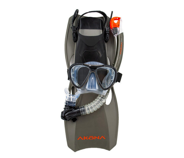 Akona Adult Holiday Mask, Snorkel & Fins Full Snorkeling Set
