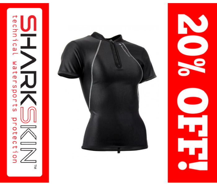 Sharkskin Chillproof Short Sleeve Chest Zip Womens Top - UK10 - SELL OFF!